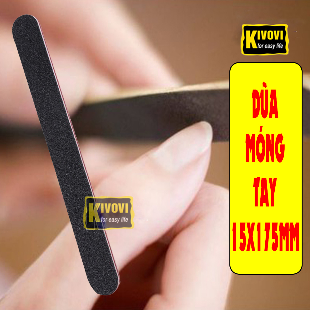 Dũa Móng Tay Móng Chân - Mài Dũa Móng Nail Chà Nhám Tiện Dụng Hai Mặt Đen-Kivo