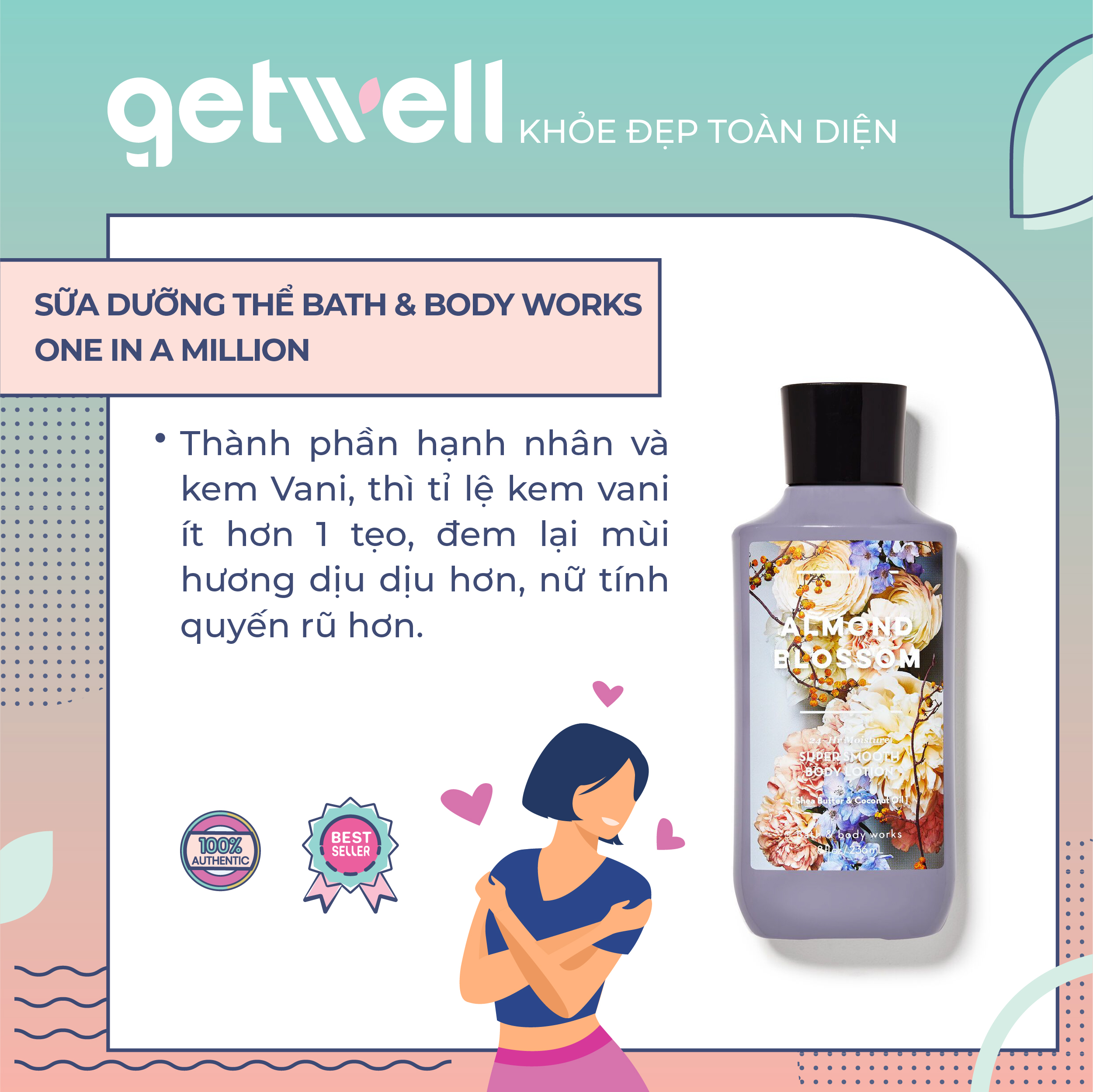 [HCM]ALMOND BLOSSOM | Sữa Dưỡng Thể Cấp ẩm Bath & Body Works Body Lotion (236ml)