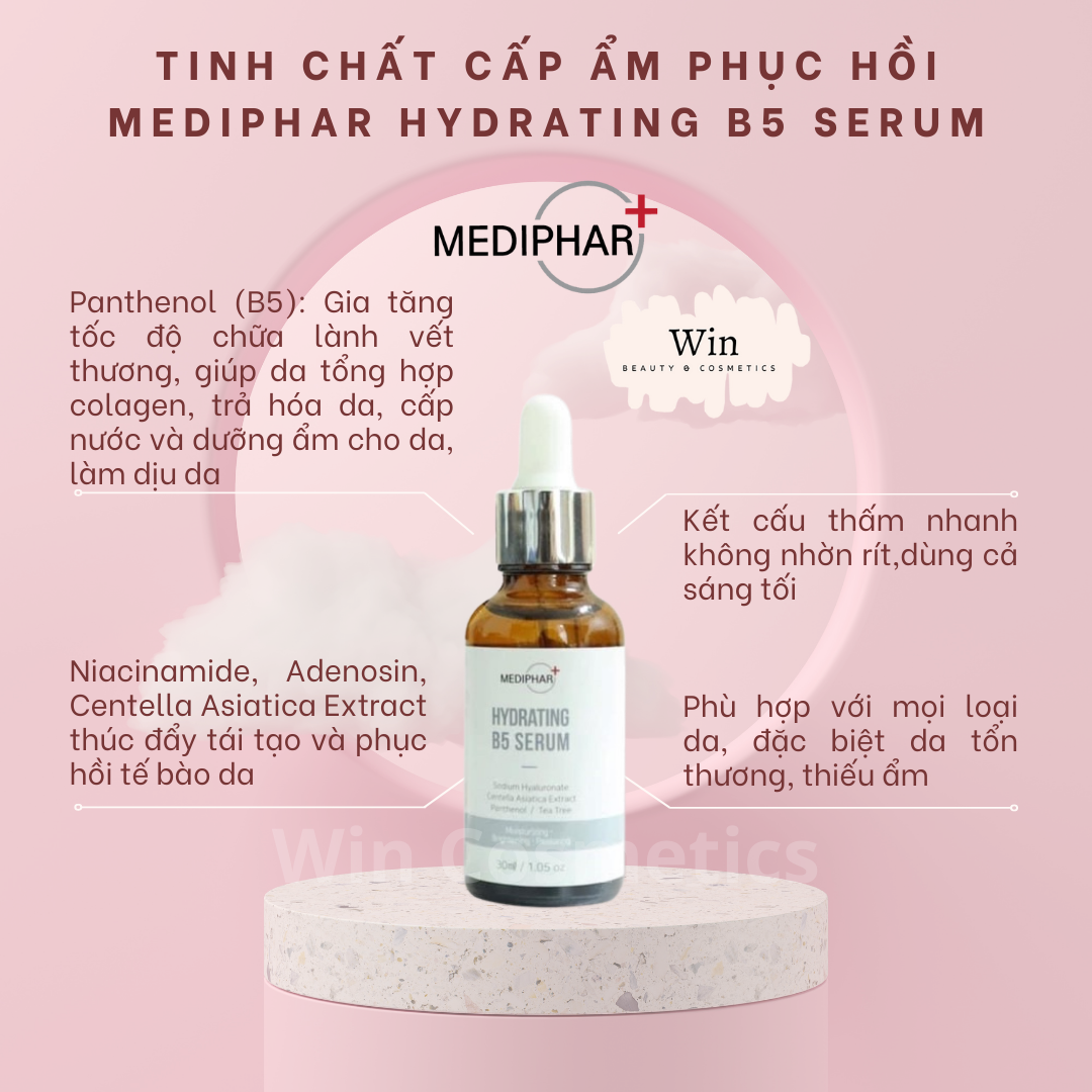Mediphar + hydrating b5 serum – tinh chất dưỡng ẩm, sáng da và phục hồi da