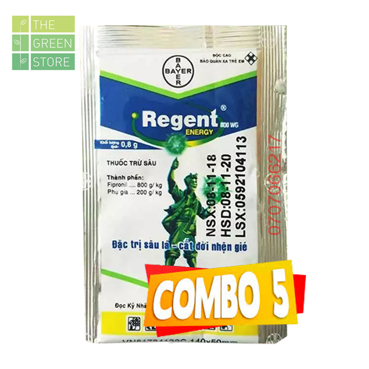 [NSX 26-06-19 HSD: 2 năm] 5 GÓI Regent 800WG (1.6g) đặc tr ị các loại sâu, rầy rệp, bọ trĩ cho hoa lan, hoa hồng, mai vàng, cây cảnh, rau màu, cây ăn trái