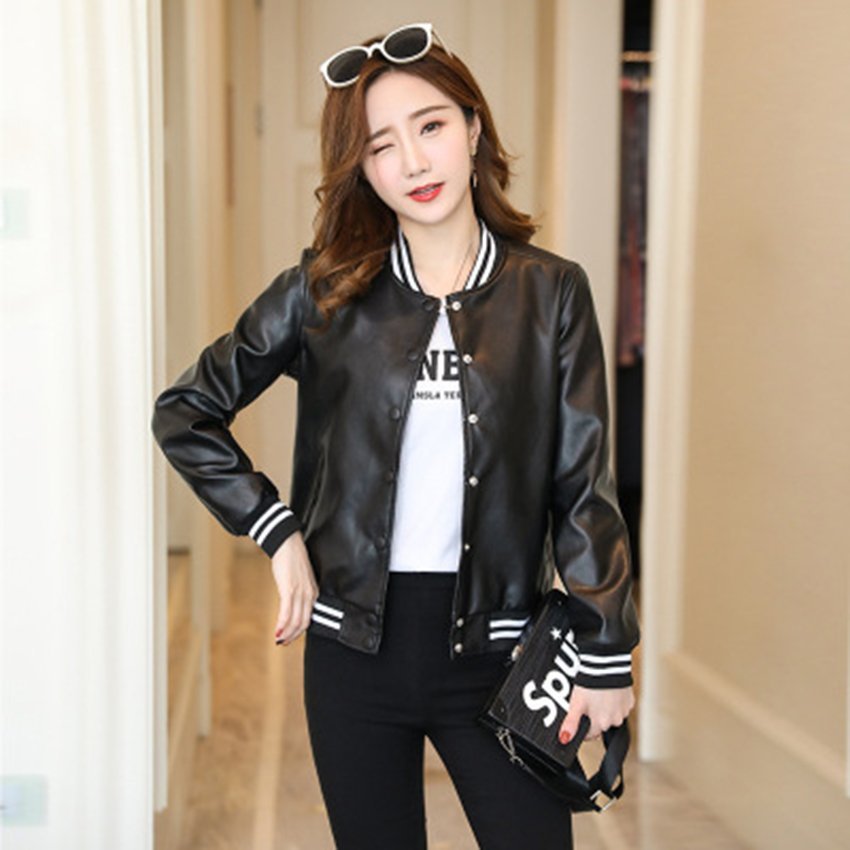 Áo Khoác Da Nữ Kiểu Thể Thao Bomber  Form Nhỏ Gọn Ấm Áp Đi Gió Tốt, Mẫu Mới Hot Trend
