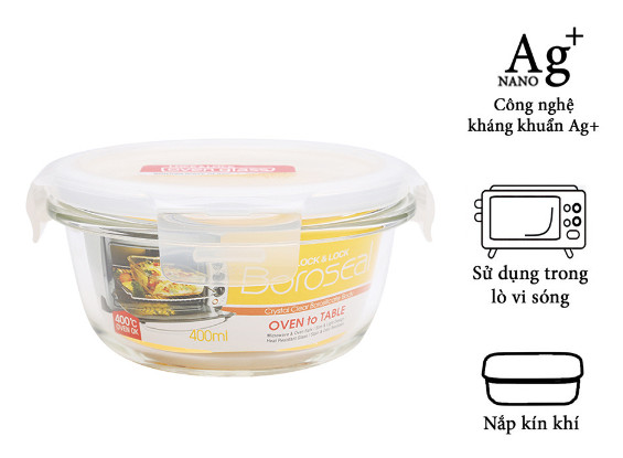 Hộp thủy tinh chịu nhiệt lock&lock llg822 - 400ml