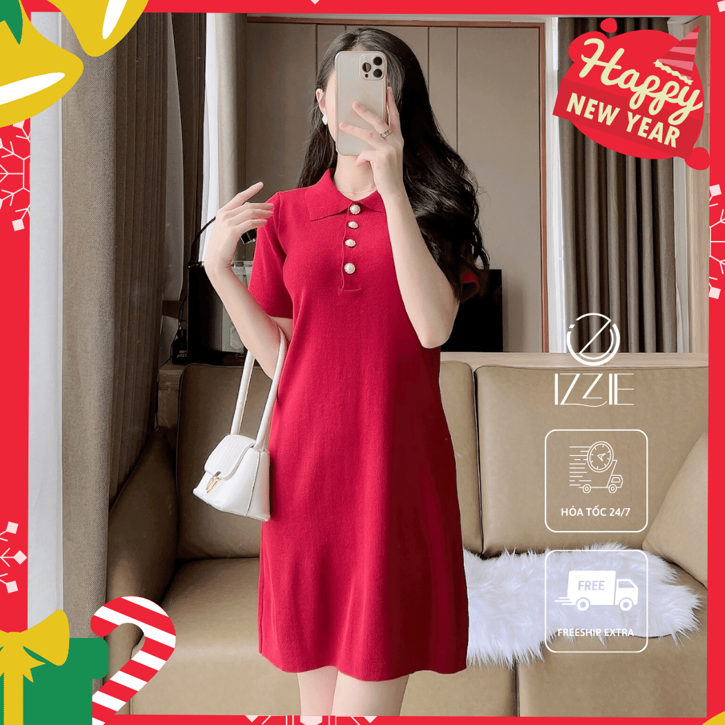 Váy polo basic Izzie V333 form basic, freesize dễ mặc, năng động, trẻ trung