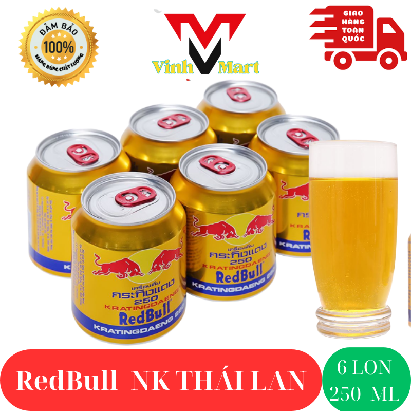 Nước tăng lực redbull nhập khẩu từ thái lan 1 lốc 6 lon
