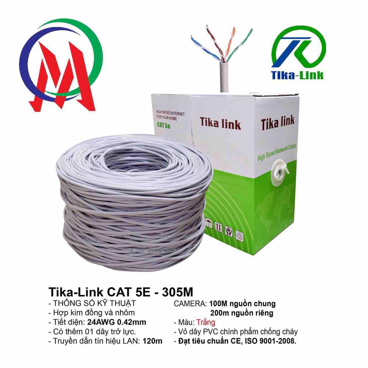 [HCM]Thùng dây mạng cat5 Tika Link full 305m