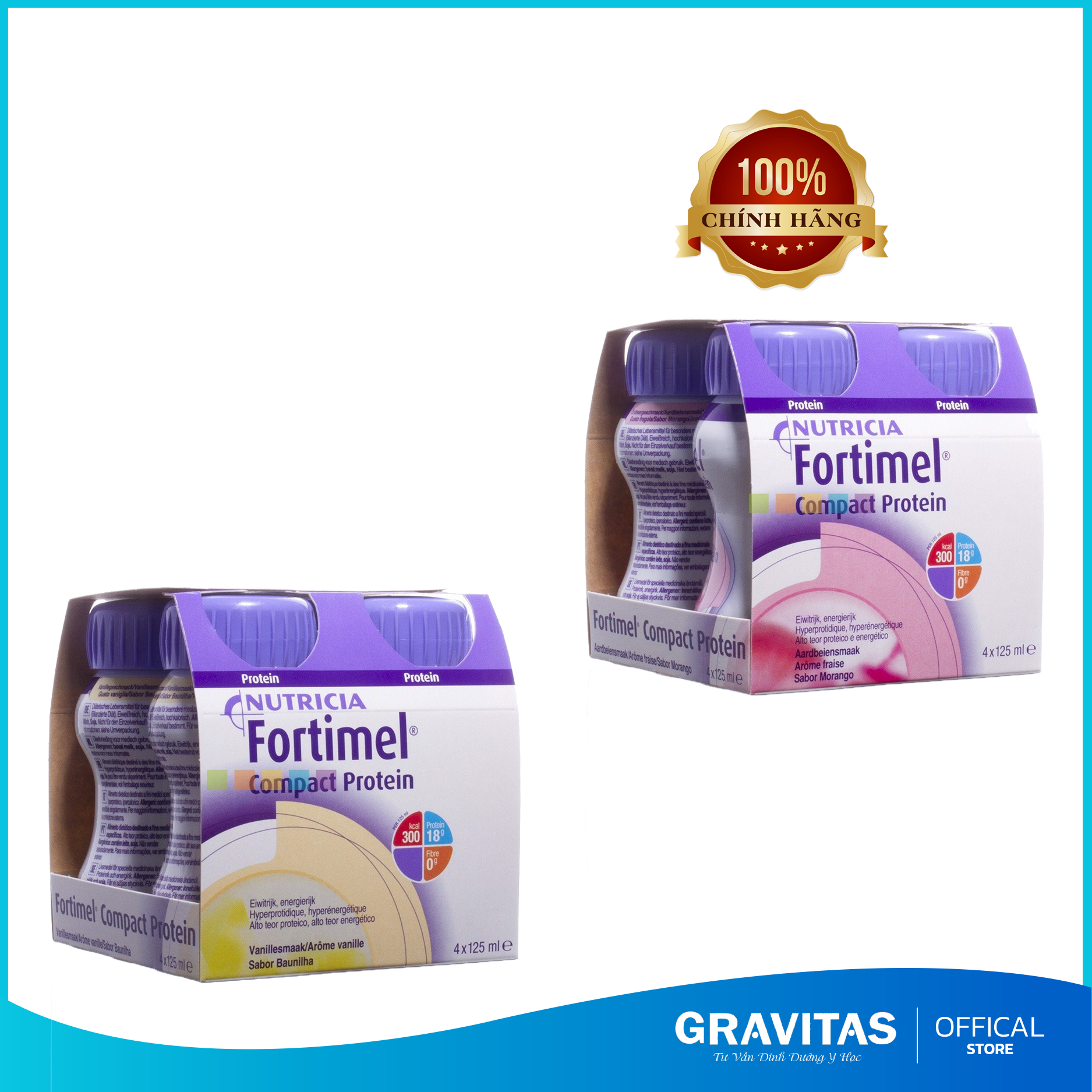 Sữa Nước Fortimel Protein Vị Dâu 1 Lốc 4 Chai