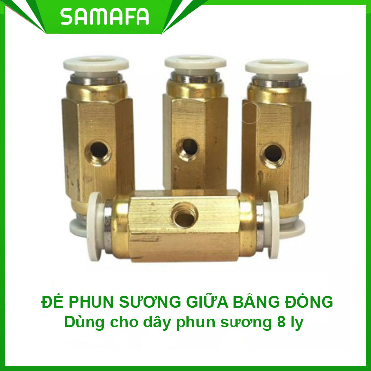 Đế béc phun sương đồng thau nối dây phun sương 8mm