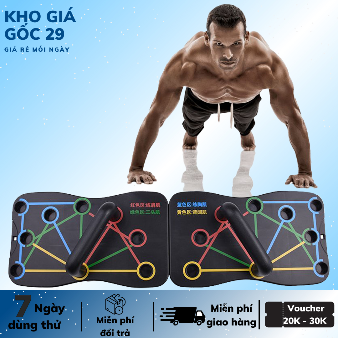 Dụng cụ hít đất đa năng, chống đẩy tập gym push up tại nhà cao cấp có kẻ vạch hướng dẫn