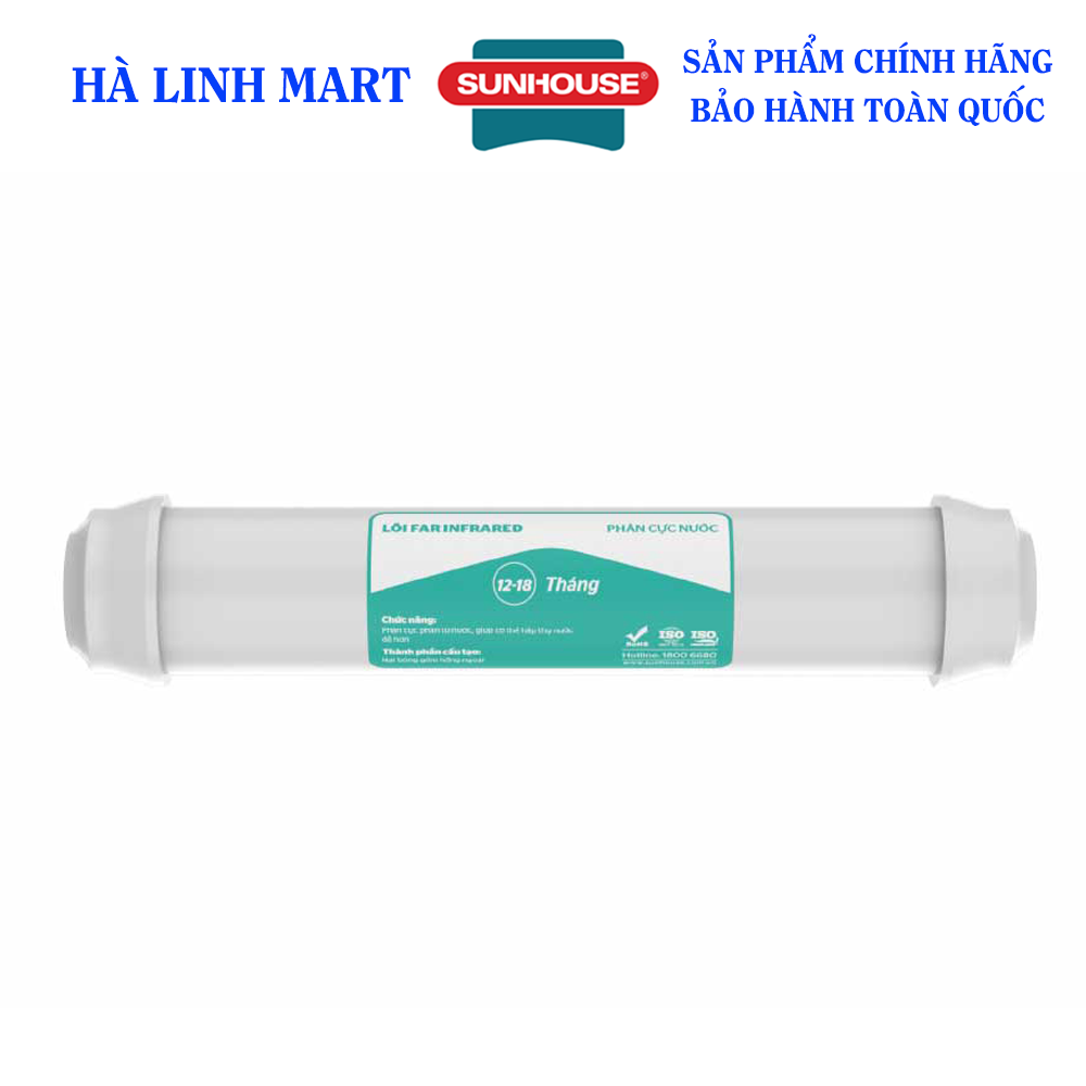 Lõi lọc nước số 6 sunhouse sha-wffin - lõi hồng ngoại - lõi far infrared - chức năng	hoạt hóa phân tử nước, giúp cơ thể hấp thụ nước tốt hơn