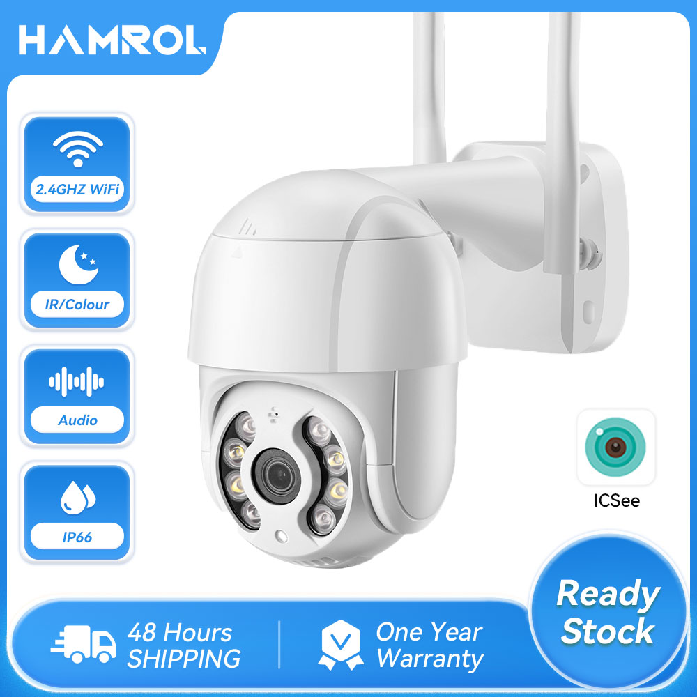 Hamrol camera wifi tự động theo dõi mini PTZ 3MP 2MP 1080P H265 zoom kỹ thuật số 4x không dây IP nhận dạng trí tuệ nhân tạo giám sát an ninh - INTL