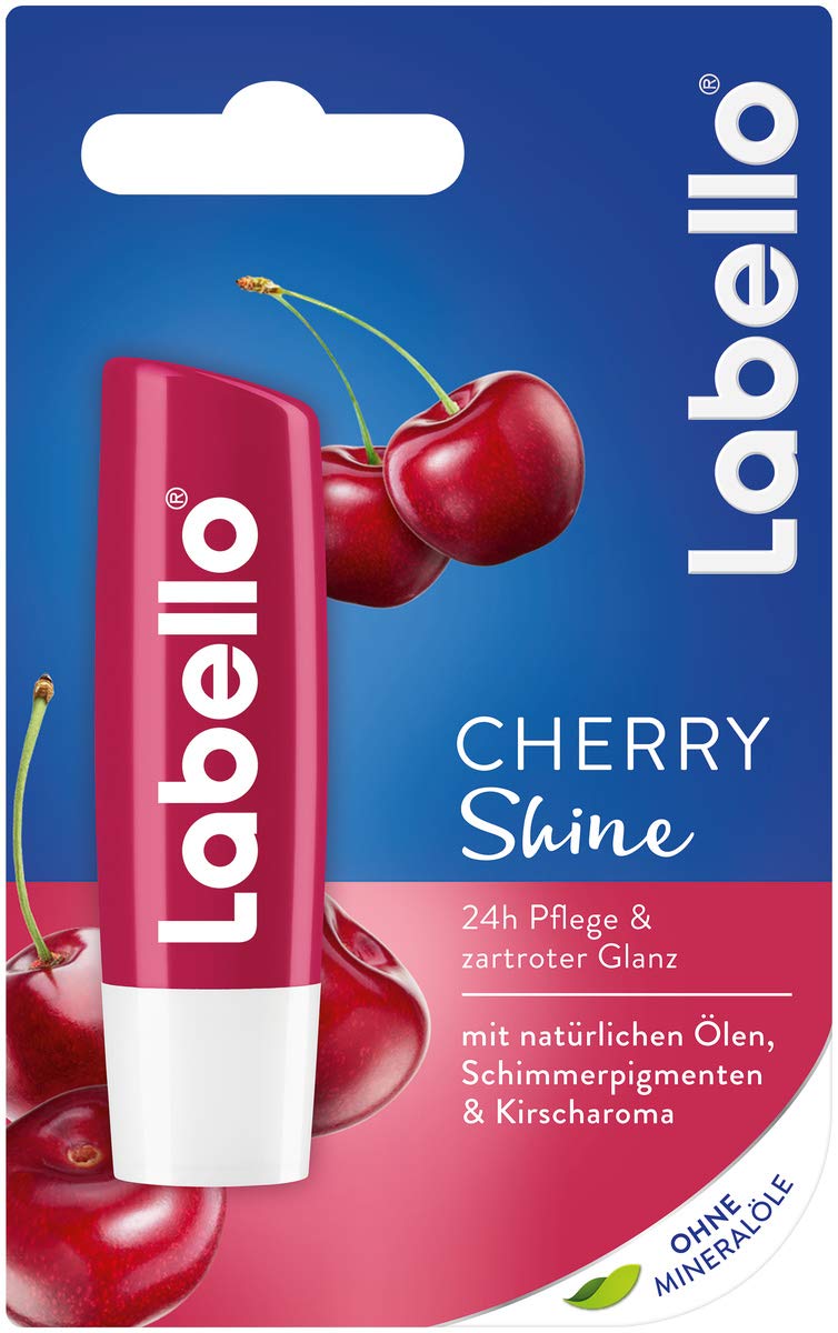Son dưỡng Labello Cherry Shine, hương thơm anh đào, không chứa dầu khoáng - Hàng Đức 100% có bill c ủa Rossman