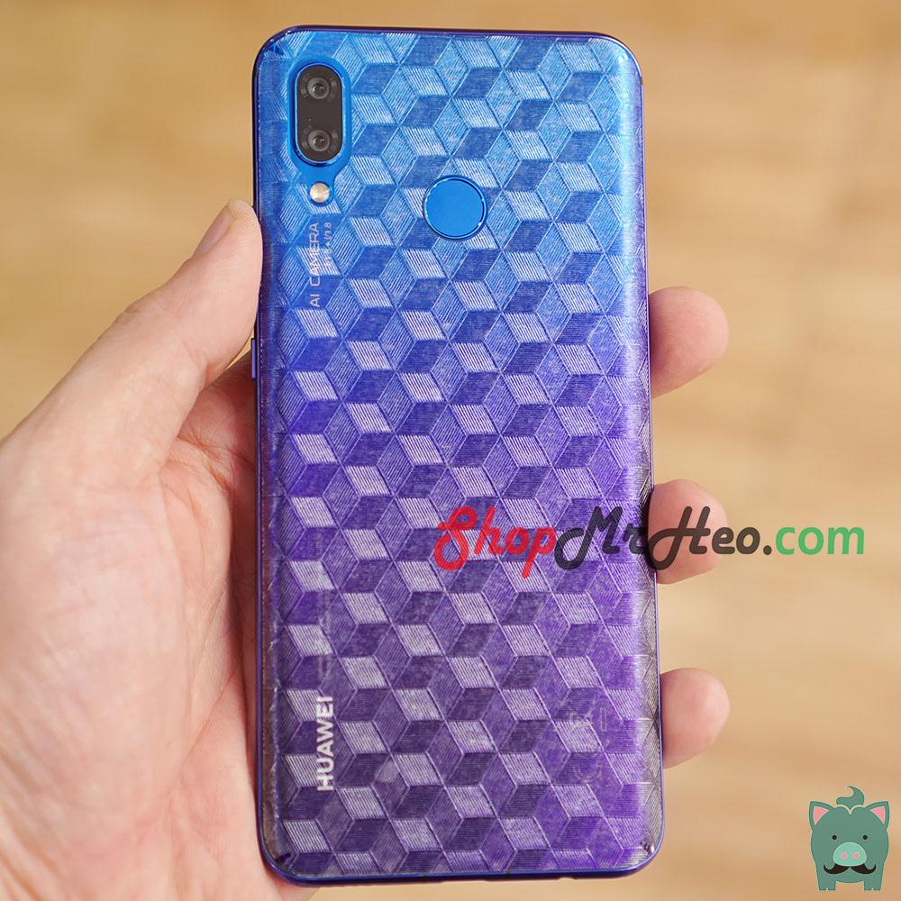 [HCM]Skin Dán Mặt Sau Lưng Vân 3D Huawei Nova 3 - Nova 3i - Carbon Hình Hộp Nhám Vân Da