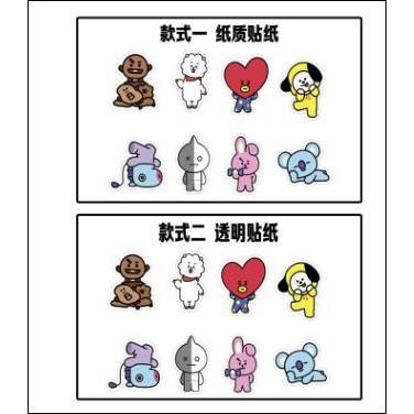 (1 set 1 tờ) Sticker Bangtan Boys chibi trong sticker Bangtan Boys album sticker ảnh dán anime idol dễ thương thần tượng Hàn quốc army