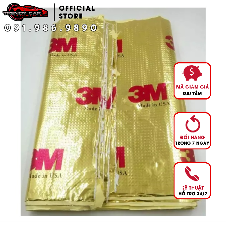 Tấm cách âm 3M ACOUSTIC 2 lớp siêu chống ồn nhôm vàng, đen dày kèm keo cách âm hàng nhập khẩu thương hiệu mỹ