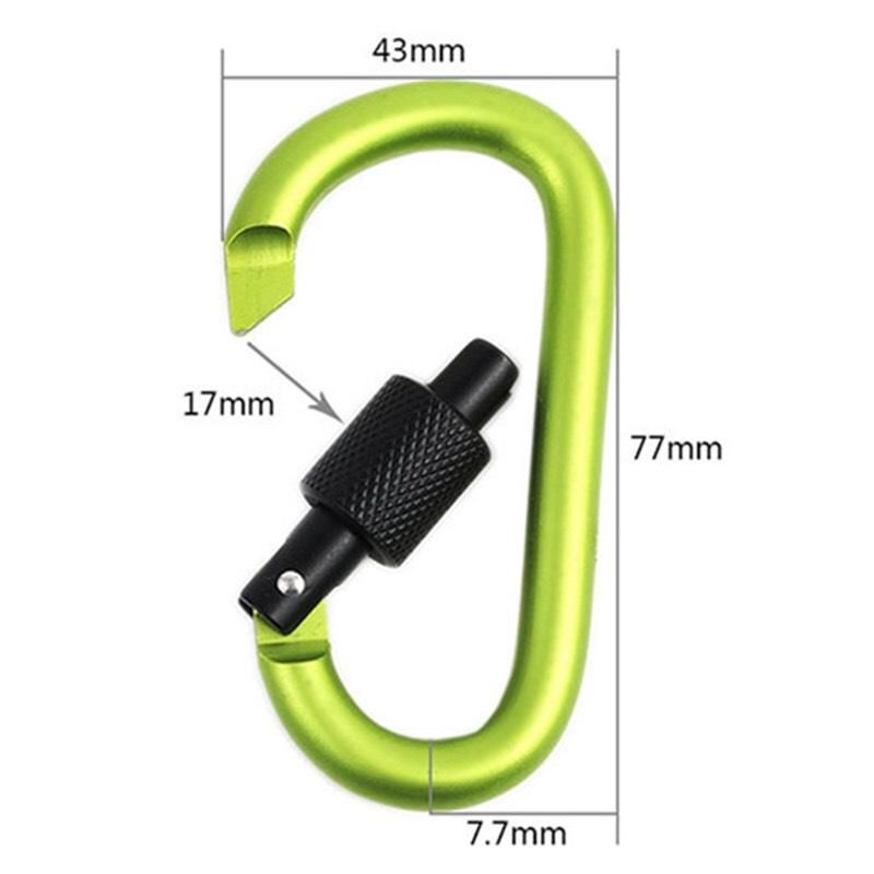 Móc khóa carabiner chữ D thép không gỉ đa năng