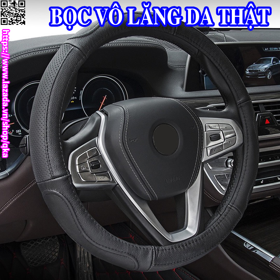 Bọc vô lăng tay lái ô tô da thật 100% nguyên tấm phù hợp nhiều dòng xe vios, i10, i20, innova, kia morning, mazda, altis, accent, cerato