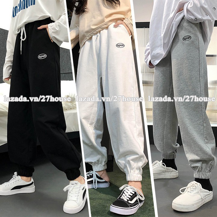 Quần Jogger SPUN Unisex phong cách Ulzzang / Quần thụng ống rộng bo chun