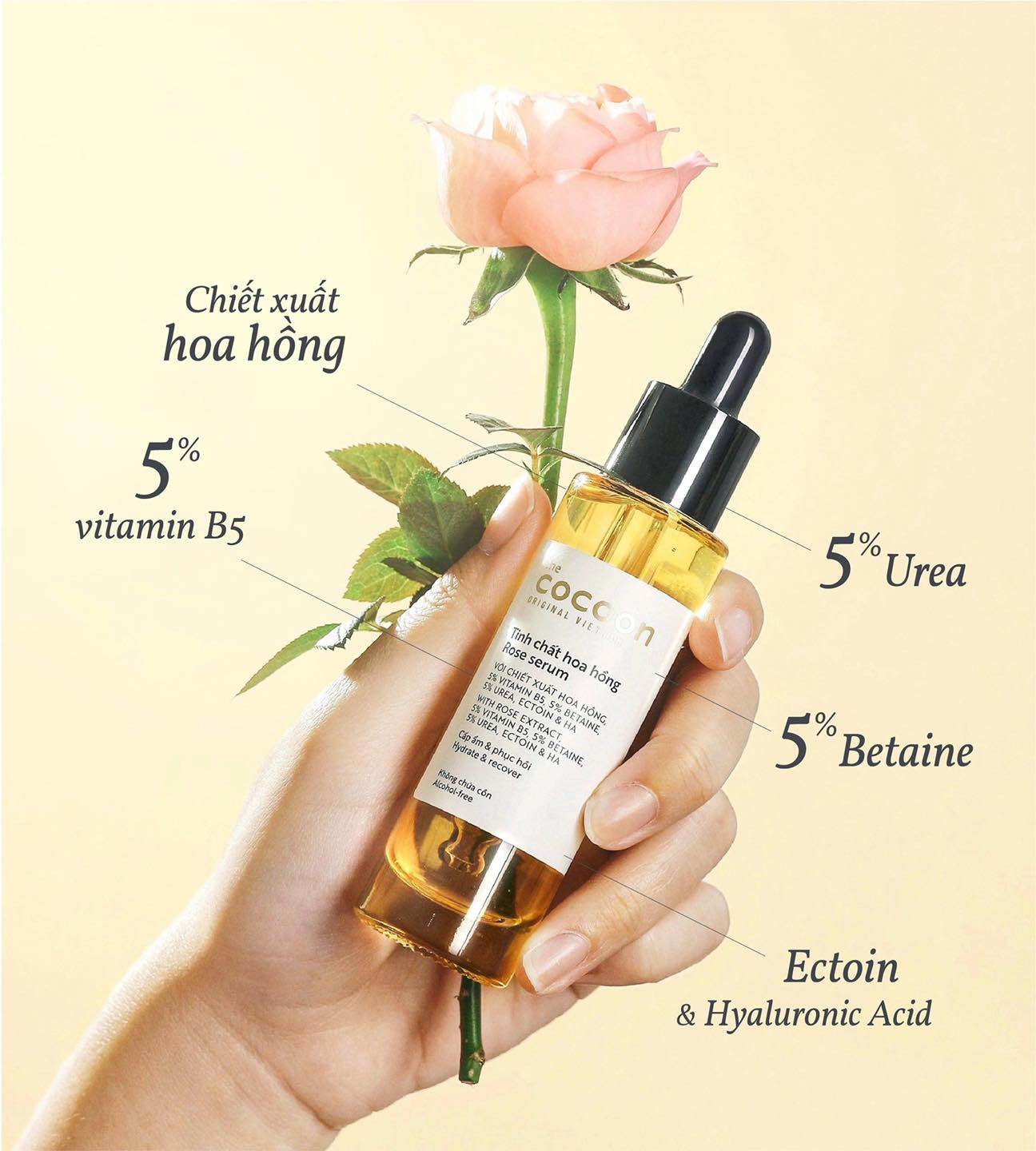 Tinh chất hoa hồng cocoon 30ml rose serum dưỡng ẩm da