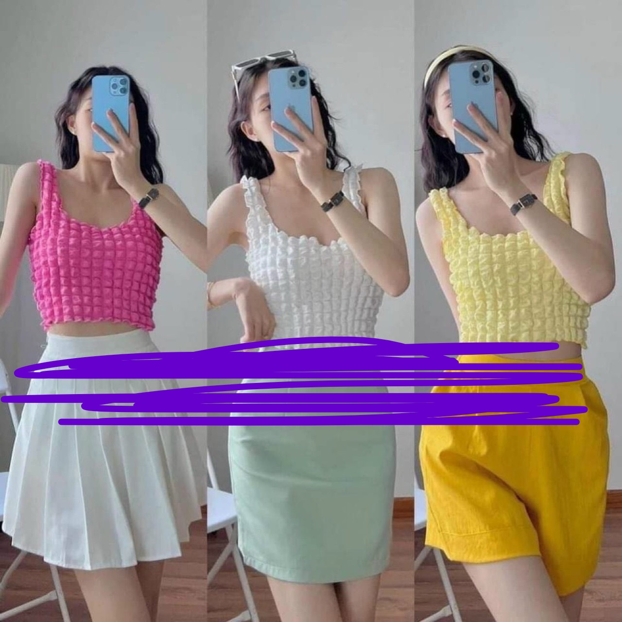 Áo thun nữ form 3 lỗ Croptop - Chất Thun xốp đang TOP TRENDS 2022 - 7 Màu nha chị em