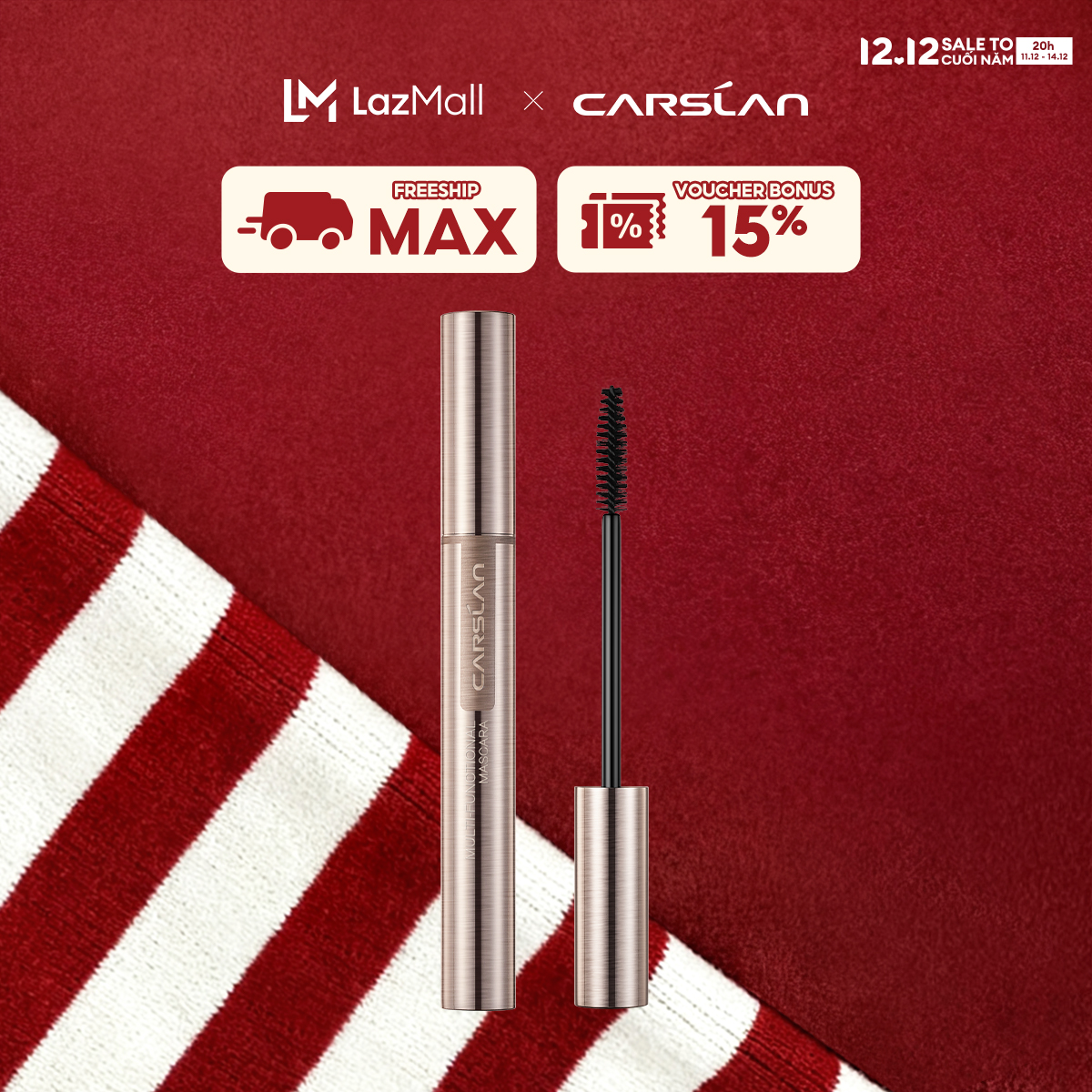  ĐỘC QUYỀN 11  20pm  - 14.12|VOUCHER+QUÀ TẶNG Mascara Carslan 6g Chuốt Dài Lông Mi Đa Công Dụng 