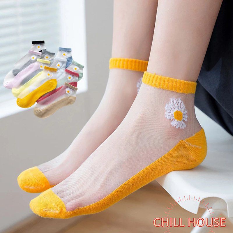 Hót 2020 * túi 10 đôi tất lưới hoa cúc mùa hè cho người lớn - chillhouse