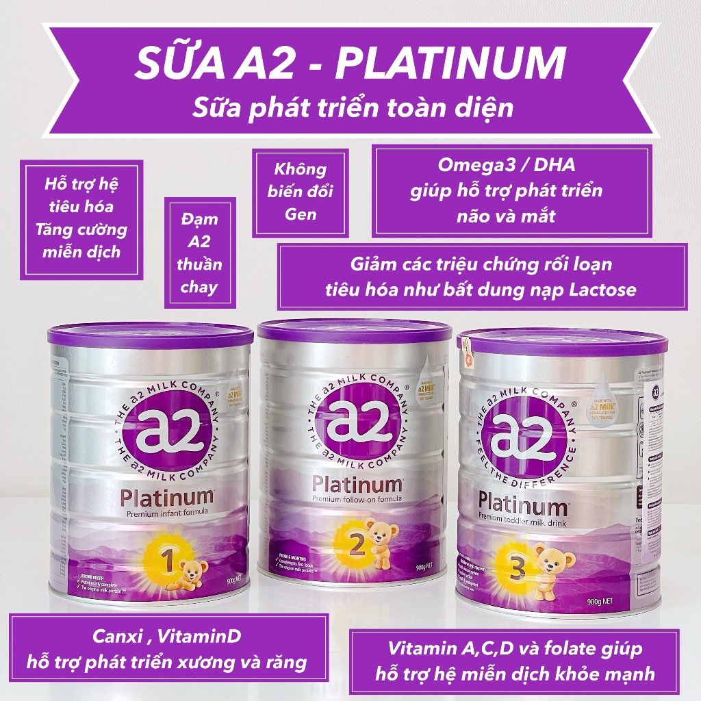 Sữa a2 platinum úc cho bé từ sơ sinh trở lên hộp 900g - úc