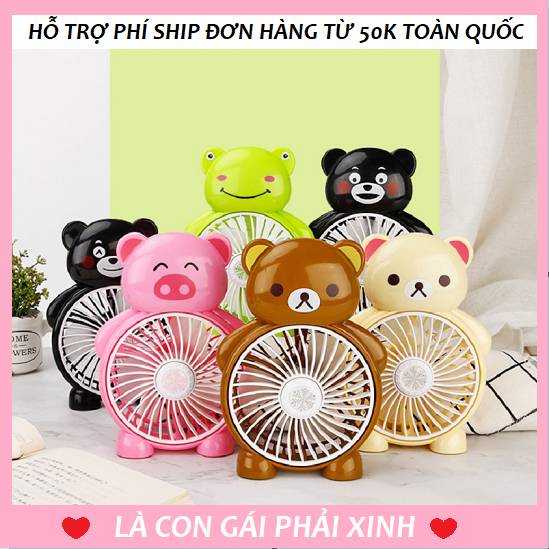 [HCM]Quạt Mini Fan Để Bàn Điều Chỉnh 2 Tốc Độ Cực Mát Quạt mát mini để bàn hình thú