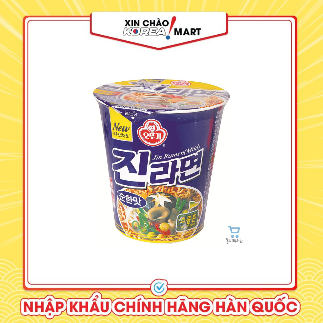 Mì ly Jin không cay 65g Xin chào Korea Mart