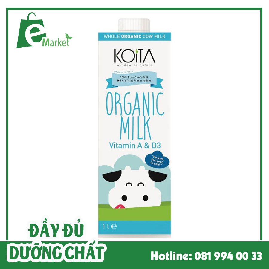 Sữa bò hữu cơ nguyên kem Koita