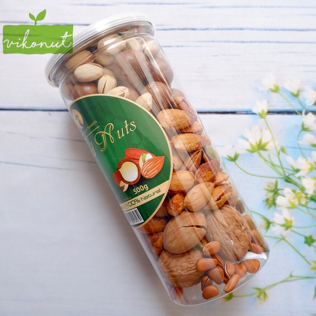 Mix hạt 6 loại hạt Macca Óc chó Hạnh nhân Dẻ cười Thông Hồ đào