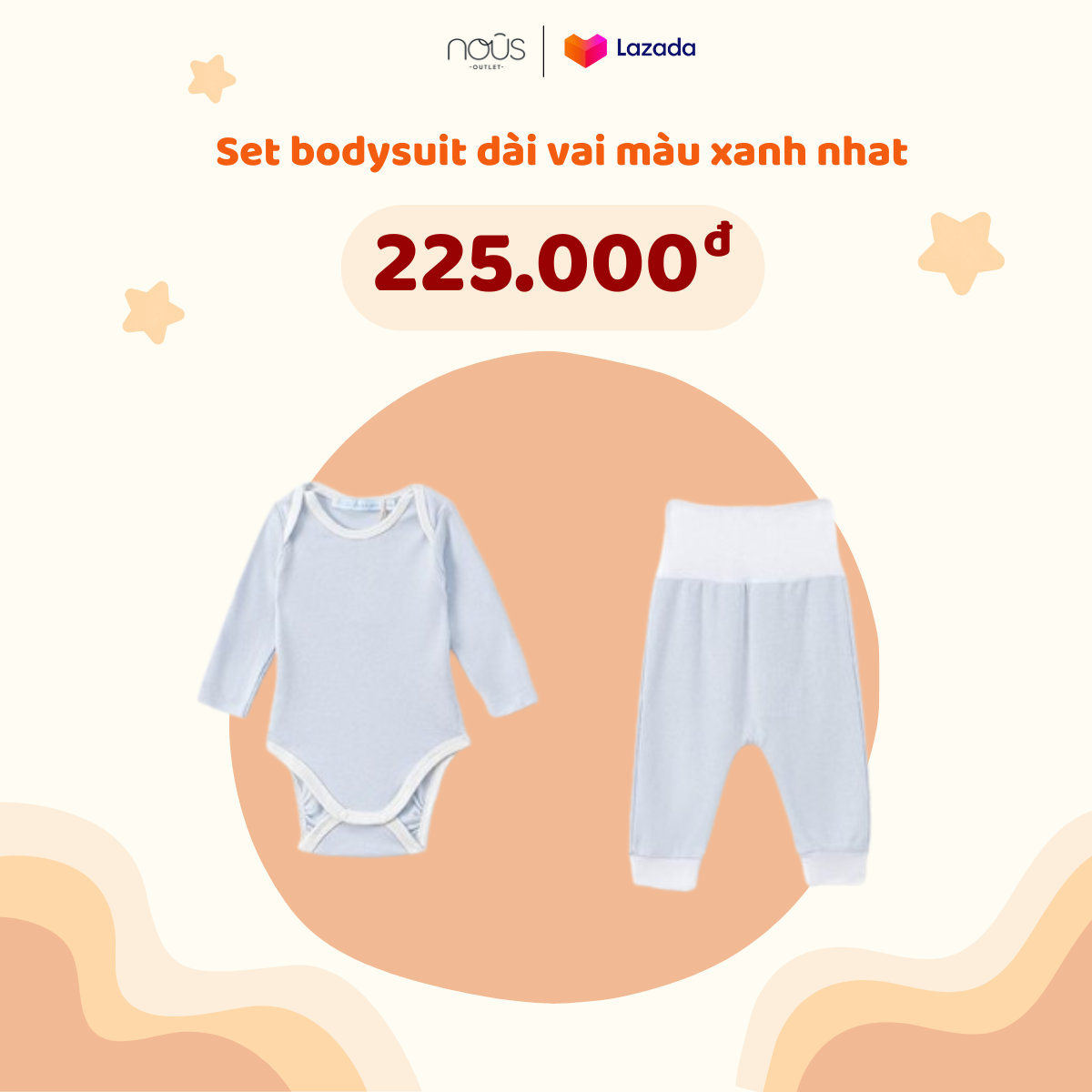 Bộ bodysuit Nous Premium cho bé chất liệu cao cấp, mềm mại