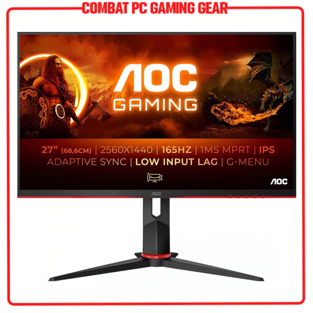 Màn Hình AOC Q27G2S 27"/2K/QHD/IPS/165hz/1ms/Gsync Q27G2S/EU 27"/2K/QHD/IPS/165Hz/1ms/Gsync