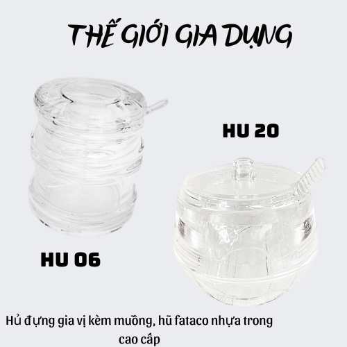 Hũ đựng gia vị, hũ nhựa trong fataco, HU 06, HU 20, No08