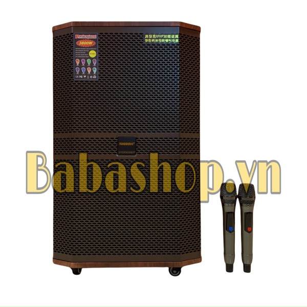 Loa kéo di động temeisheng ed 1502 hàng chính hãng, loa thùng gỗ công suất lớn hát karaoke cực hay + kèm 2 mic uhf hút âm + bảo hành 12 tháng.