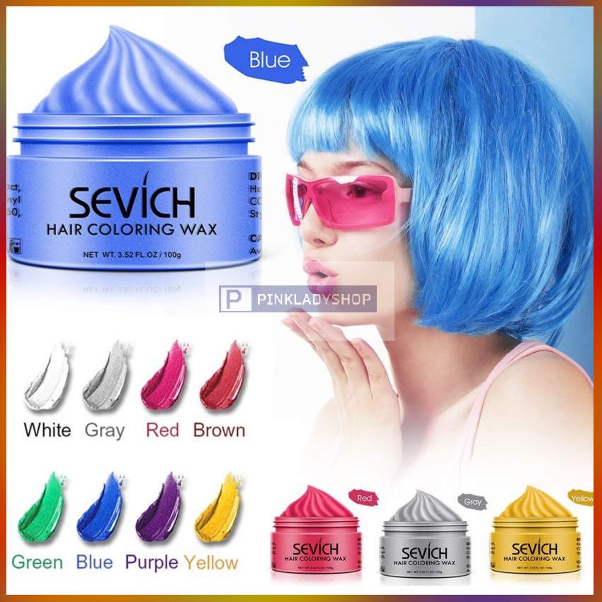 Sáp Vuốt Tóc Đổi Màu Tạm Thời SEVICH 9 Màu Sắc Thời Thượng 120Gr/Hộp