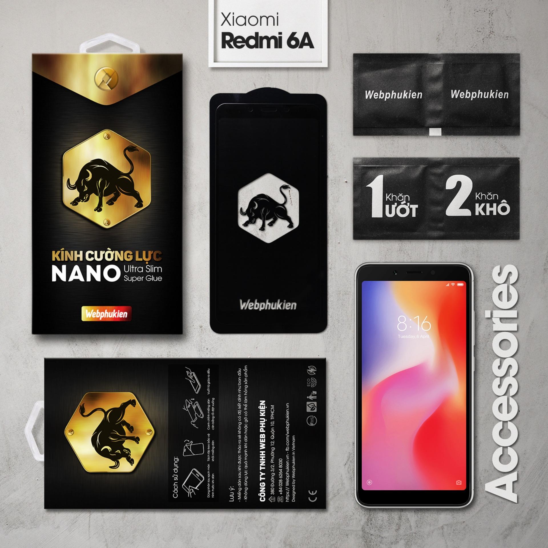 Kính cường lực cho Xiaomi Redmi 6A Full LCD hiệu Webphukien