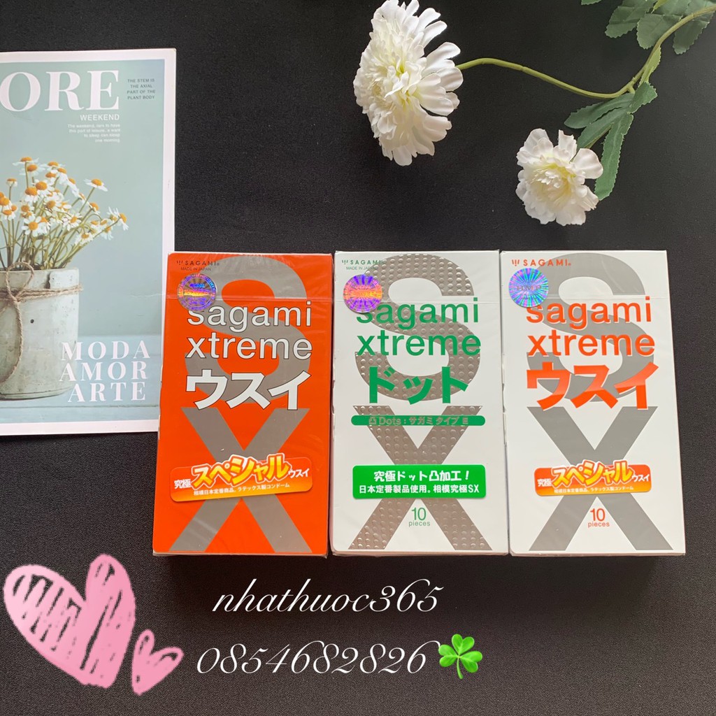 Combo 3 hộp 30 chiếc bao cao su sagami siêu mỏng, siêu rẻ chính hãng