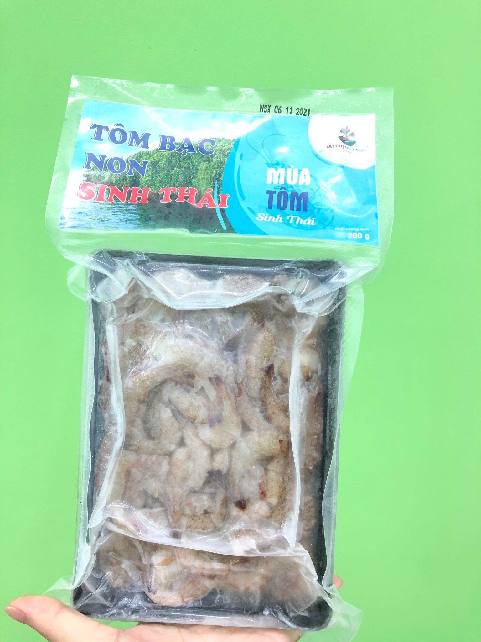 Tôm bạc non sinh thái cà mau 200g