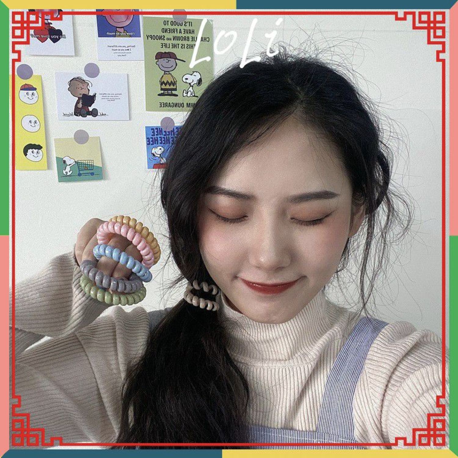 Dây cột tóc lò xo màu pastel xinh xắn - Loli.phukienthoitrang - loli