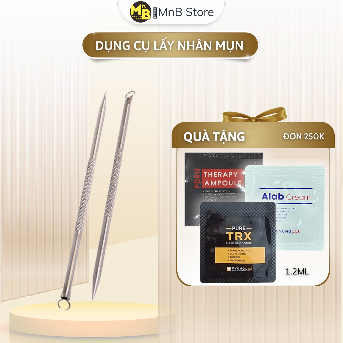 Cây nặn mụn lấy nhân mụn chuẩn y khoa 2 đầu