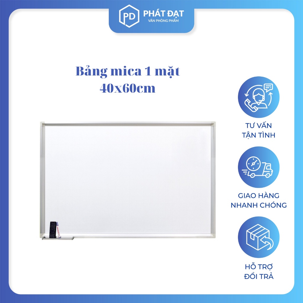 Bảng Trắng Mica Viết Bút Lông 40x60cm Viền Nhôm -bảng treo tường- bảng viết bút lông