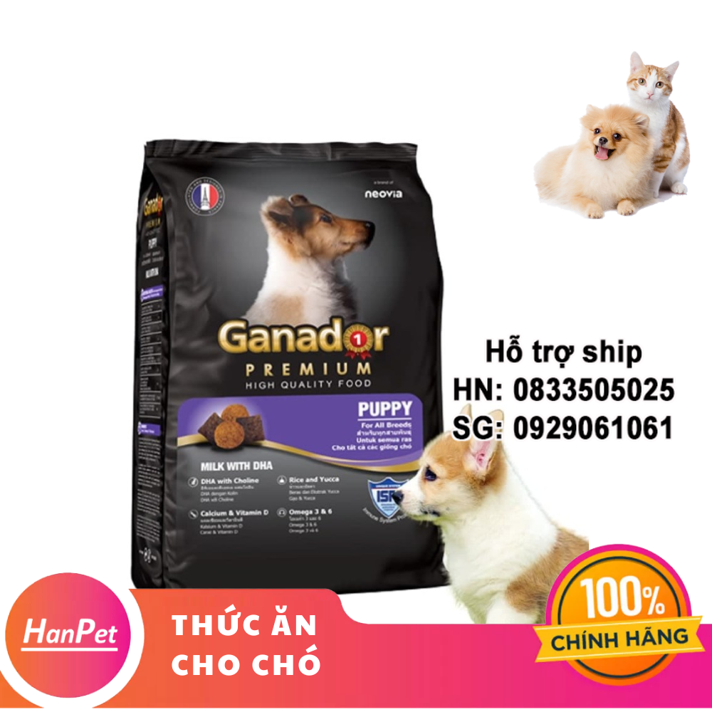 Hanpet - thức ăn dạng hạt cao cấp ganador puppy - gói 400gr