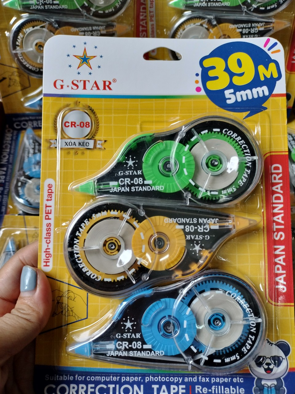 Vỉ 3 cây xoá kéo gstar cr08 cao cấp