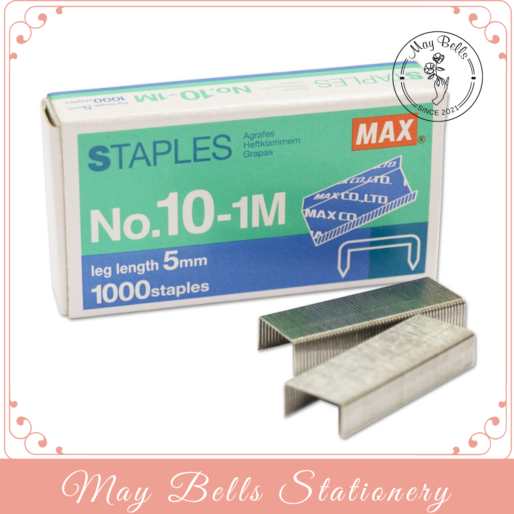 Combo 5 hộp kim bấm số 10, ghim bấm giấy số 10