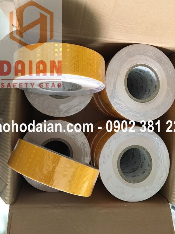 Băng keo phản quang kim cương vàng bản 5cm x 45m