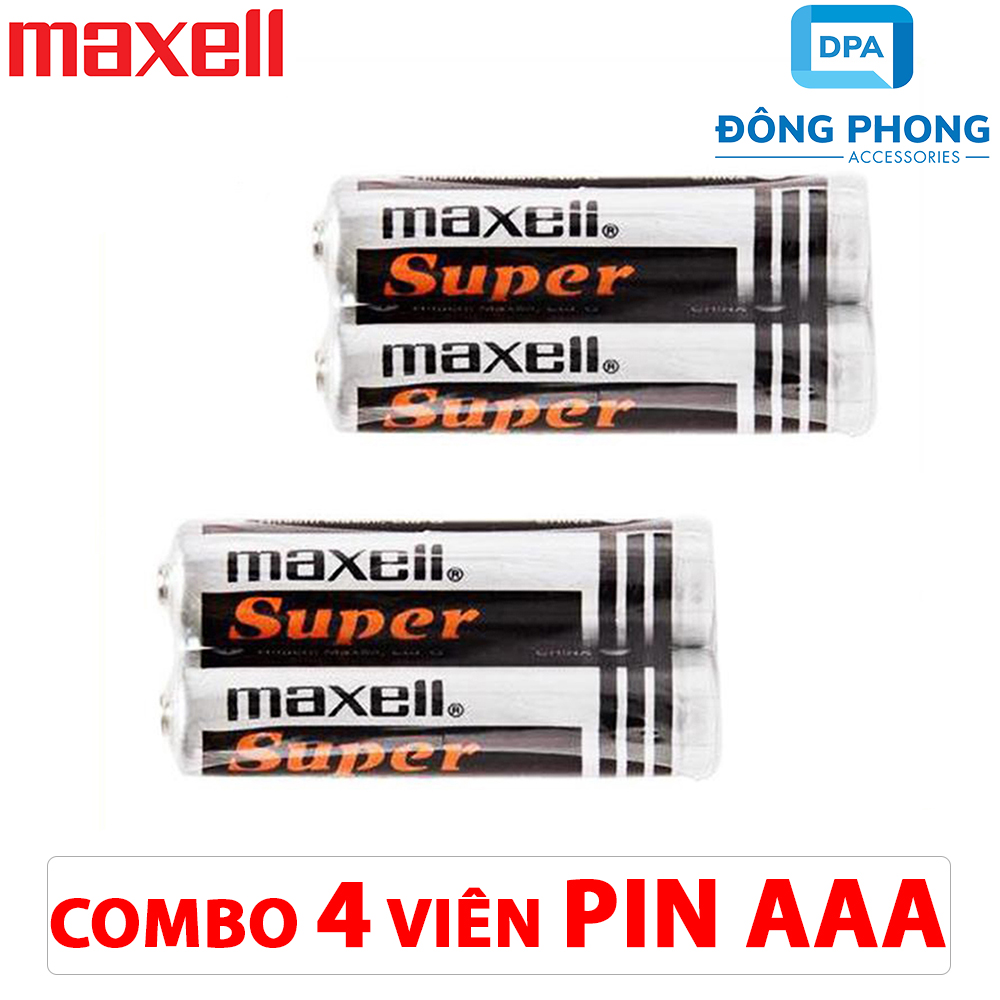 Combo 4 viên pin tiểu maxell aaa nguyên seal