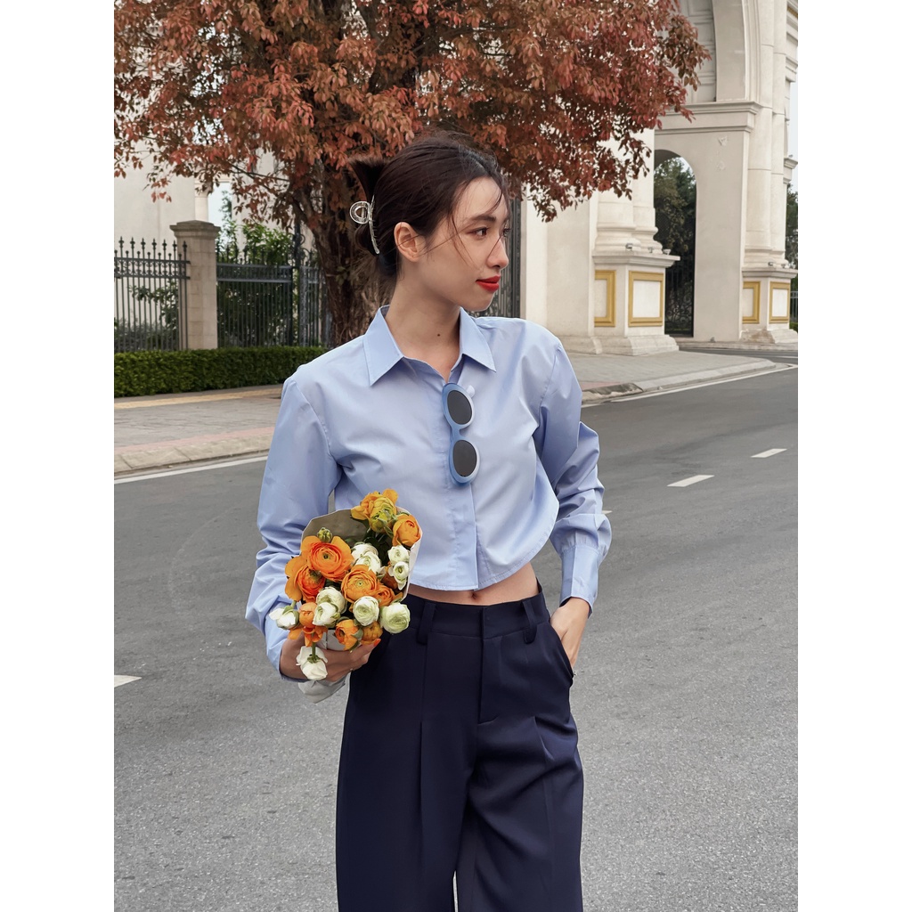 ZIEL Áo sơ mi croptop vạt xẻ cách điệu | Rocky Shirt