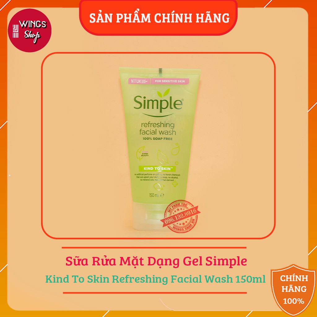 Sữa Rửa Mặt Dạng Gel Simple Kind To Skin Refreshing Facial Wash 150ml