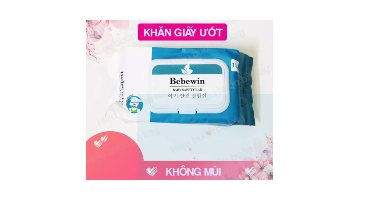 Khăn giấy ướt Bebewin không mùi công nghệ Hàn Quốc 100 tờ