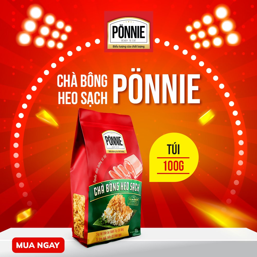 Chà bông heo sạch ponnie gói 100g